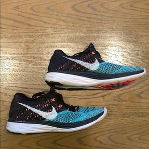 Nike Flyknit Lunar 3 - TEAL, orange, Black, white